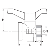 PPGF kulový ventil, 3-cestný, kompaktní, BSP závitové vložné díly