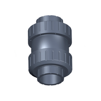PVC-U Zpětný kulový ventil, se šroubením, PVC-U BSP závitové vložné díly