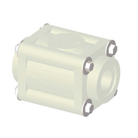 PVDF  Zpětný ventil s kuželkou a pružinou (1), sendvičová konstrukce, BSP závitové vložné díly