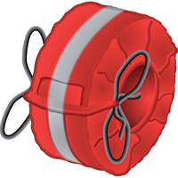 Ochrana pro  DIN/ANSI/BS* přírubový ventil, z různého PVC, červený