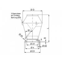 Deflector hoods, flange connection