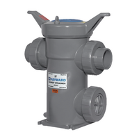 Basket strainer in PVC-C, with unions, PVC-C metric sockets