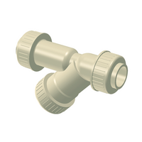 Y strainer in PP-H, mesh size 0.5 mm, double union, PP-H metric sockets