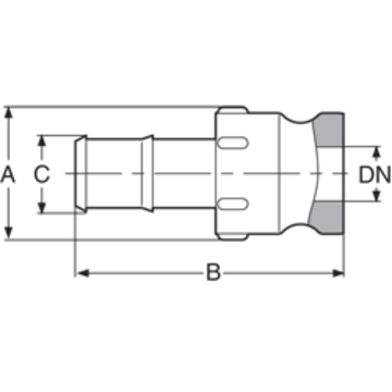 PPGF hosetail adaptor, E typ