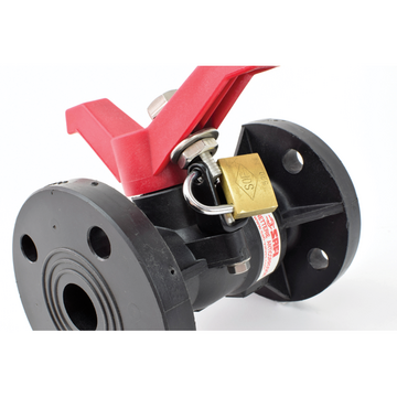 Lockable handle for flanged ball valve : series 2014, 2016, 2008 (PPGF), 2029 (PVDF), 2091 (PP-EL)
