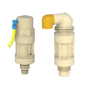 Triple function air valve, in PVDF, D040-L (extended body)