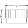 Adaptér z PP-H BSP zásuvka 2'' - S60x6 (DIN61) zásuvka 2'', s PE těsněním