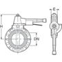 Uzavírací klapka, PP-H tělo, PP-H disk, ANSI*, s pákou