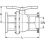 PPGF kulový ventil, 2-cestný, DIN/ANSI přírubový kompaktní
