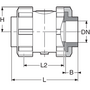 PPGF Zpětný ventil s kuželkou a Hastelloy C pružinou, se šroubením, PP-H metrický polyfúzní