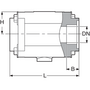 PPGF Zpětný ventil s kuželkou a pružinou, sendvičová konstrukce, BSP závitové vložné díly