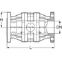 PPGF Zpětný ventil s kuželkou a pružinou, sendvičová konstrukce, s DIN* přírubami