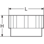 Adapter in PP-H BSP female 2'' - S60x6 (DIN61) female 2'', with PE sealing
