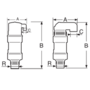 Triple function air valve, in PP, D040-L (extended body)