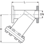 Y strainer in PP-H, mesh size 2.0 mm, with DIN* flanges